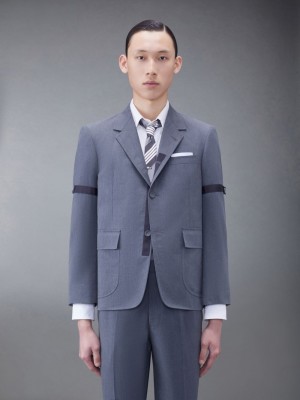Abrigos Thom Browne Typewriter Cloth Armband Sport Hombre Gris | SGR03I85298