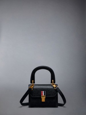 Bolsas Hombro Thom Browne Pebble Grain Leather Mini School Hombre Negras | JBV23Q70857