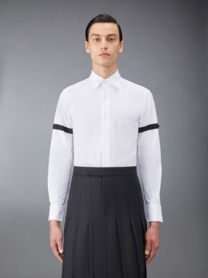 Camisas Thom Browne Oxford Armband Hombre Blancas | VCN93F91549