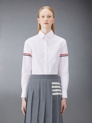 Camisas Thom Browne Stripe Oxford Armband Classic Round Collar Mujer Rosas | LZG99W16864