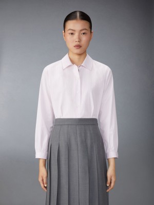 Camisas Thom Browne University Stripe Poplin Tucked Mujer Rosas | YDD29Y84132