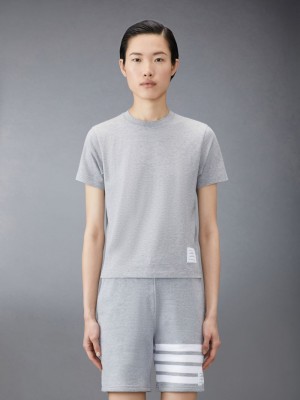 Camiseta Thom Browne Jersey Relaxed Side Slit Mujer Gris | DQA29Y34295