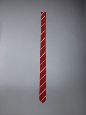 Corbatas Thom Browne Stripe Mogador Classic Mujer Rojas | JAF49J98428