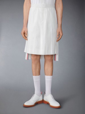 Falda Thom Browne Typewriter Self Tipping Midi Classic Pleated Hombre Blancas | TTB92V71367