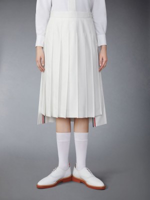 Falda Thom Browne Typewriter Self Tipping Midi Pleated Mujer Blancas | UDE17R90615