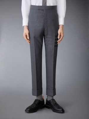 Pantalon Thom Browne PLAIN WEAVE SUITING 4-BAR CLASSIC BACKSTRAP Hombre Gris | ONB45G49308