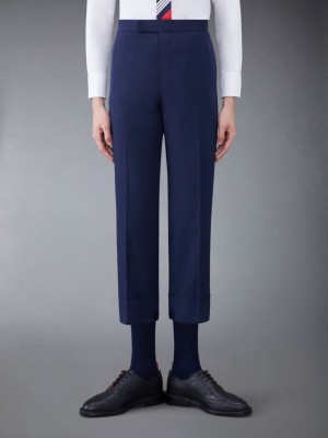 Pantalon Thom Browne Typewriter Cloth Classic Backstrap Hombre Azules | EBW76B04872