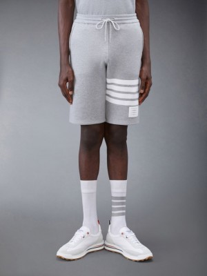 Pantalones Cortos Deportivos Thom Browne Classic Loopback 4-Bar Hombre Gris | XFJ57F83233
