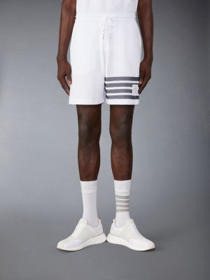 Short Thom Browne Cotton Pique 4-Bar Hombre Blancas | GKG46X87851