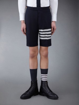 Short Thom Browne Plain Weave 4-Bar Low Rise Hombre Azules | MUH06E88639