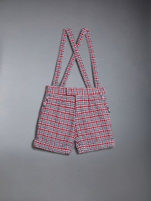 Short Thom Browne Summer Tweed Fray Suspender Niño Blancas | SWD25X75131
