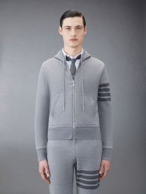 Sudadera con Capucha Thom Browne Classic Loopback 4-Bar Full Zip Hombre Gris | FPE95K59446
