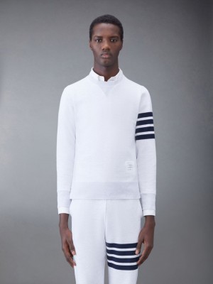 Sudaderas Thom Browne Classic Loopback 4-Bar Hombre Blancas | LZB48R38707
