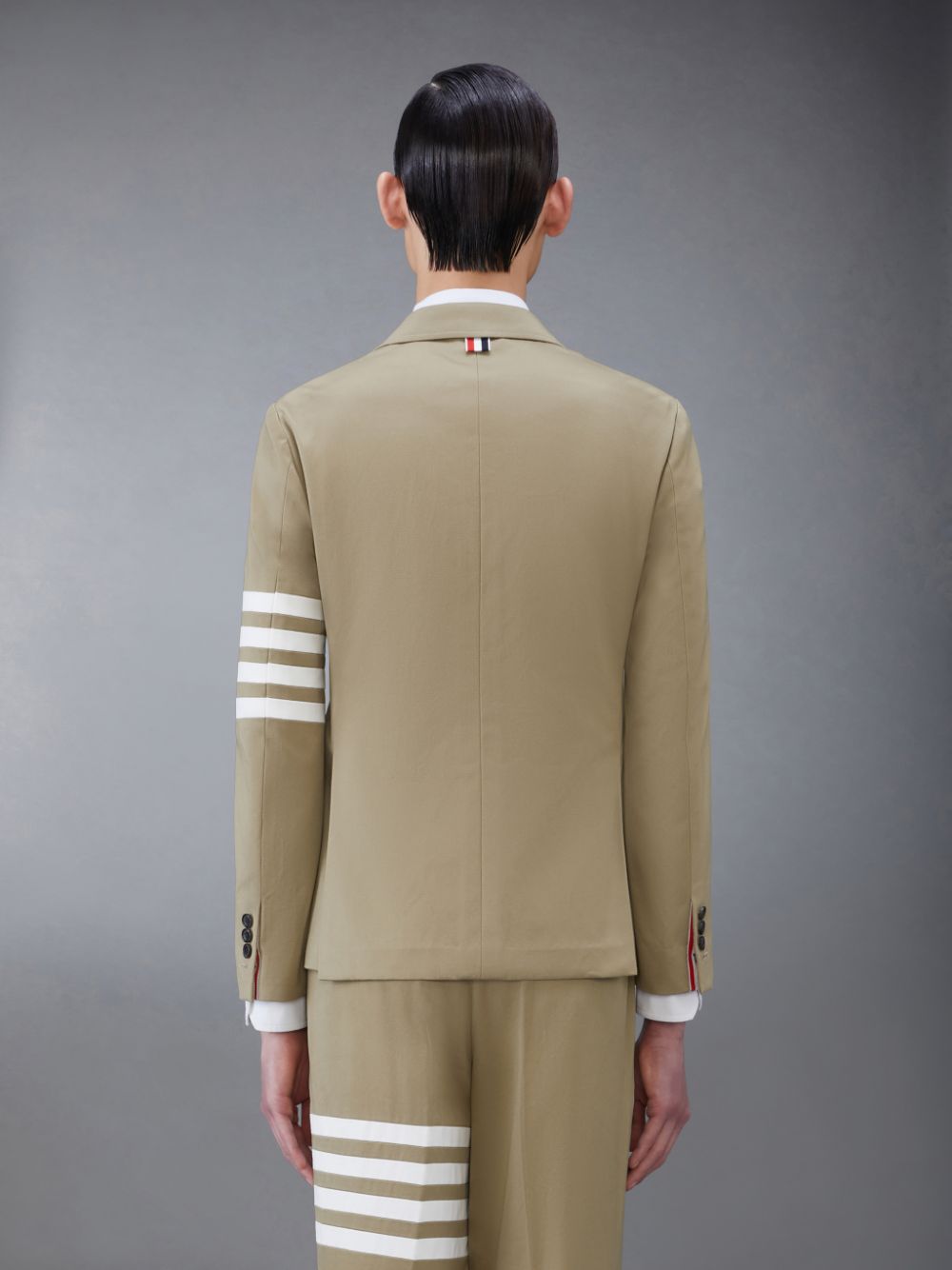Abrigos Thom Browne Cotton Twill 4-Bar Unconstructed Classic Sport Hombre Beige | REC64E41756