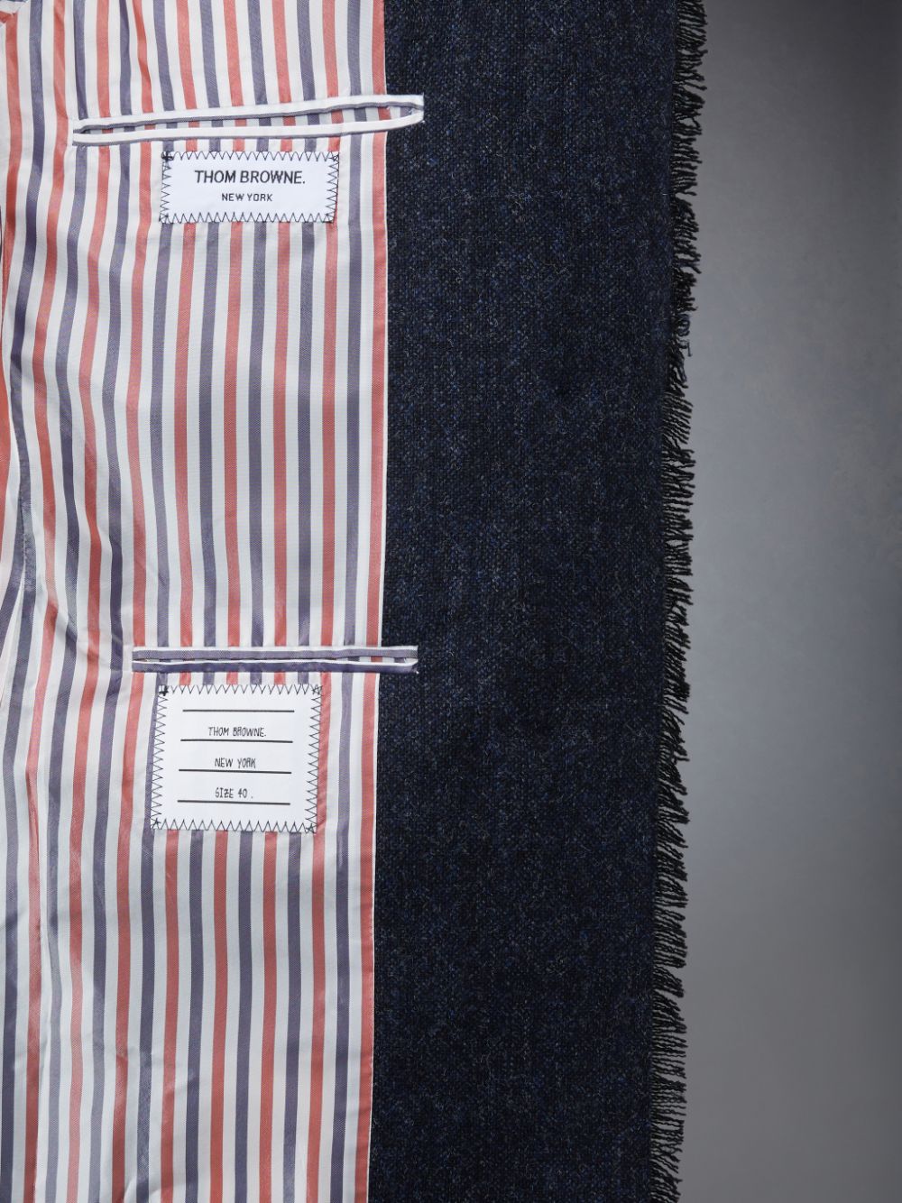 Abrigos Thom Browne Donegal Tweed Wide Lapel Mujer Azules | ZIZ37O80867