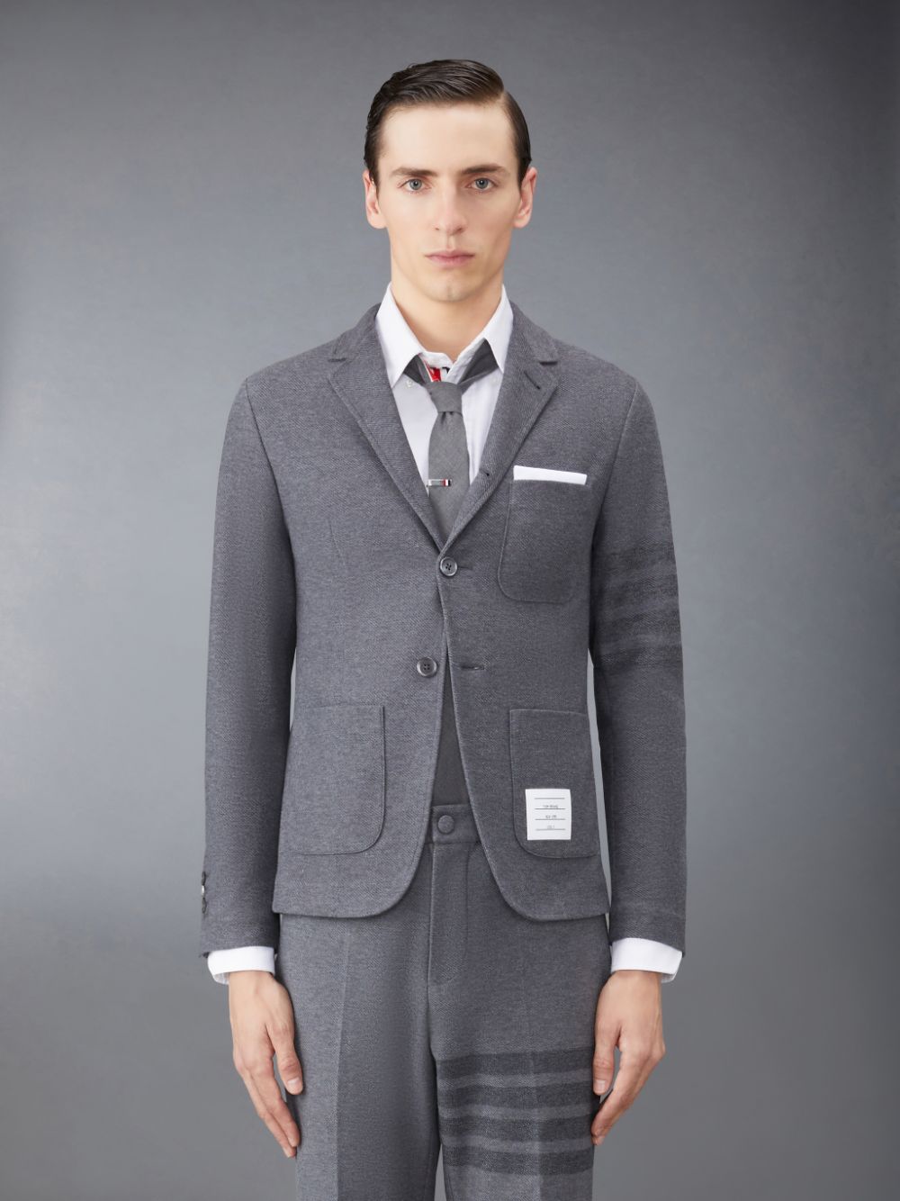Abrigos Thom Browne Double Face Tech Twill Sport Hombre Gris | HRI62L42736