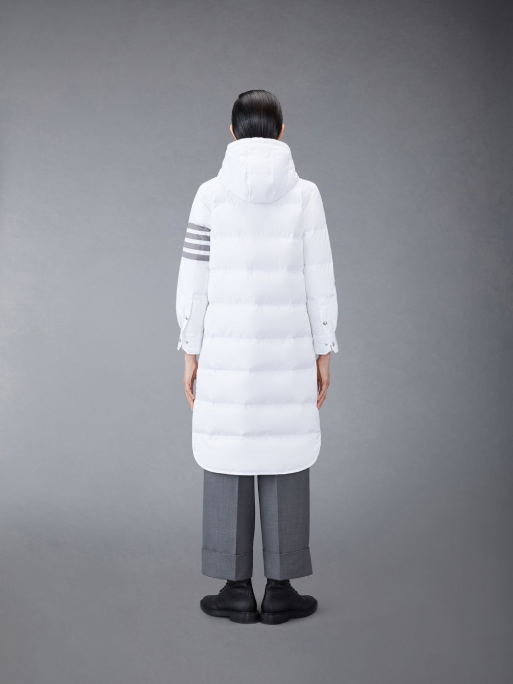 Abrigos Thom Browne Downfilled Ripstop 4-Bar Hooded Shirtdress Mujer Blancas | EGU59B83084