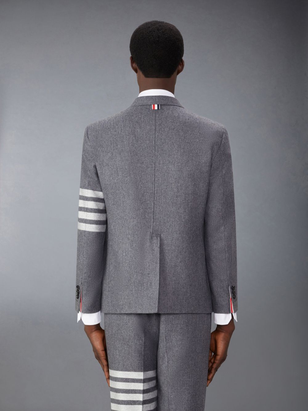 Abrigos Thom Browne Flannel 4-Bar Unstructured Straight Fit Sport Hombre Gris | AZF91C63697
