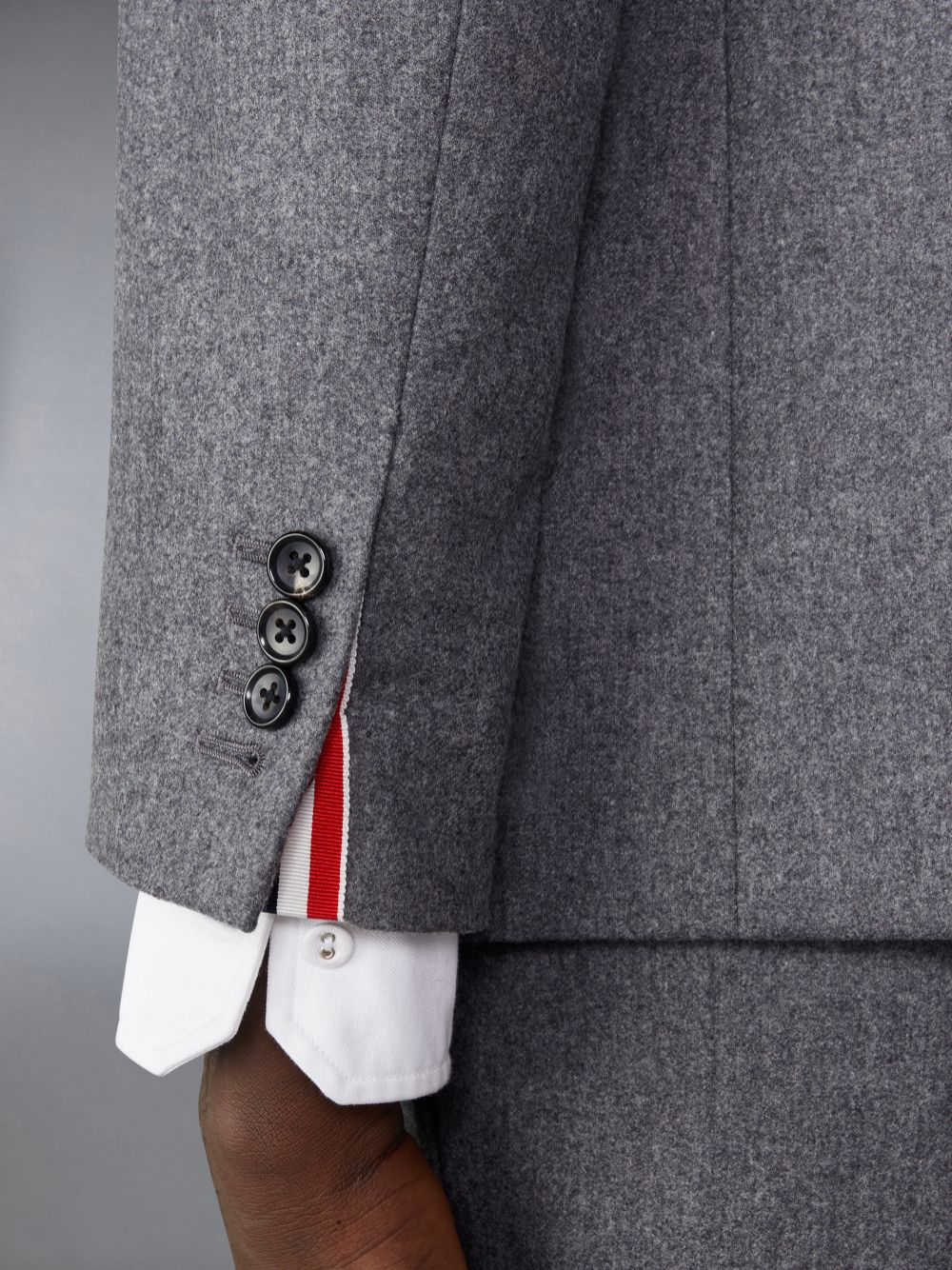 Abrigos Thom Browne Flannel 4-Bar Unstructured Straight Fit Sport Hombre Gris | AZF91C63697
