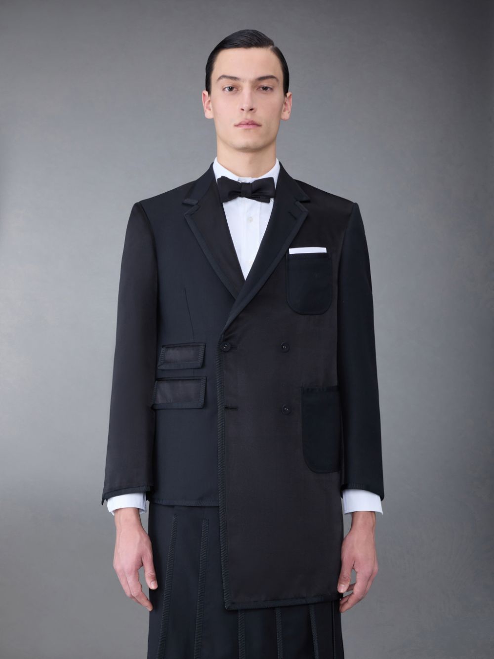 Abrigos Thom Browne Funmix Duchesse Satin Collage Sport Hombre Negras | JPB56E35951