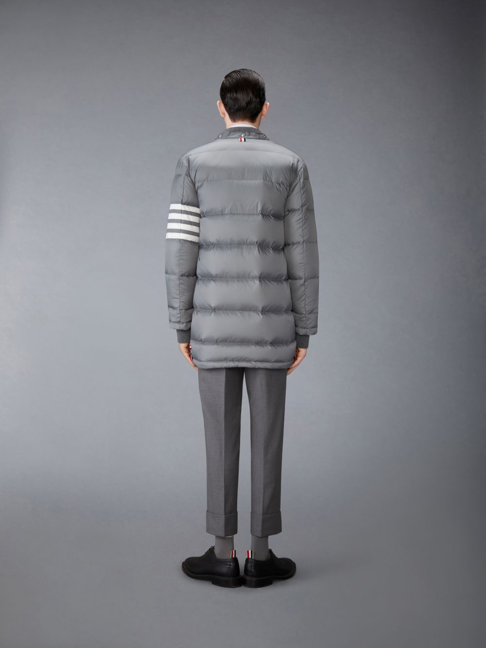 Abrigos Thom Browne Medium Matte Nylon 4-Bar Down Hombre Gris | FFG45N28497
