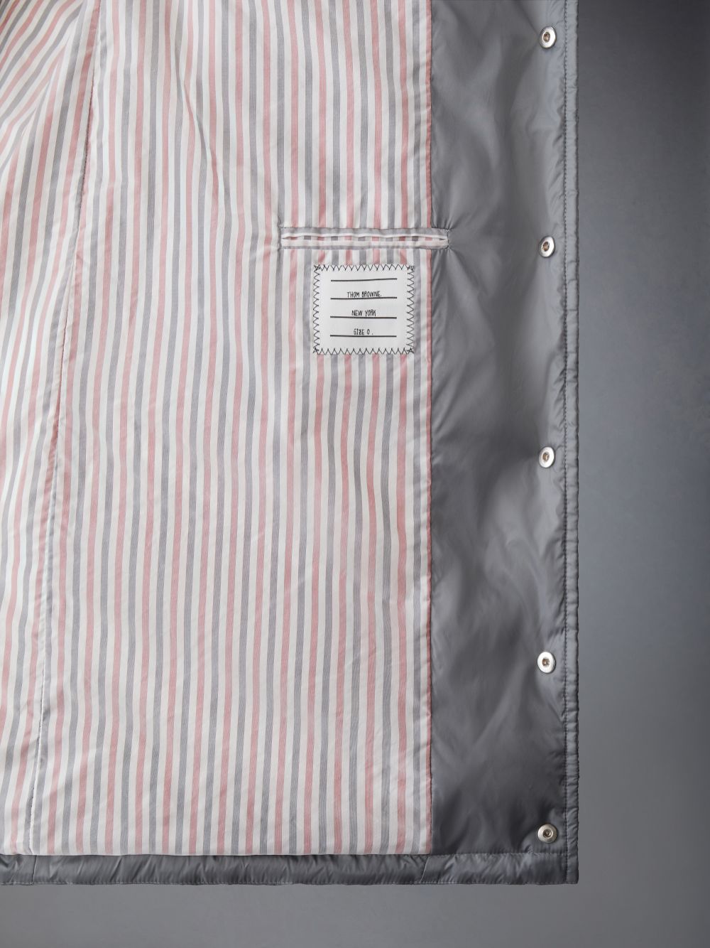 Abrigos Thom Browne Medium Matte Nylon 4-Bar Down Hombre Gris | FFG45N28497