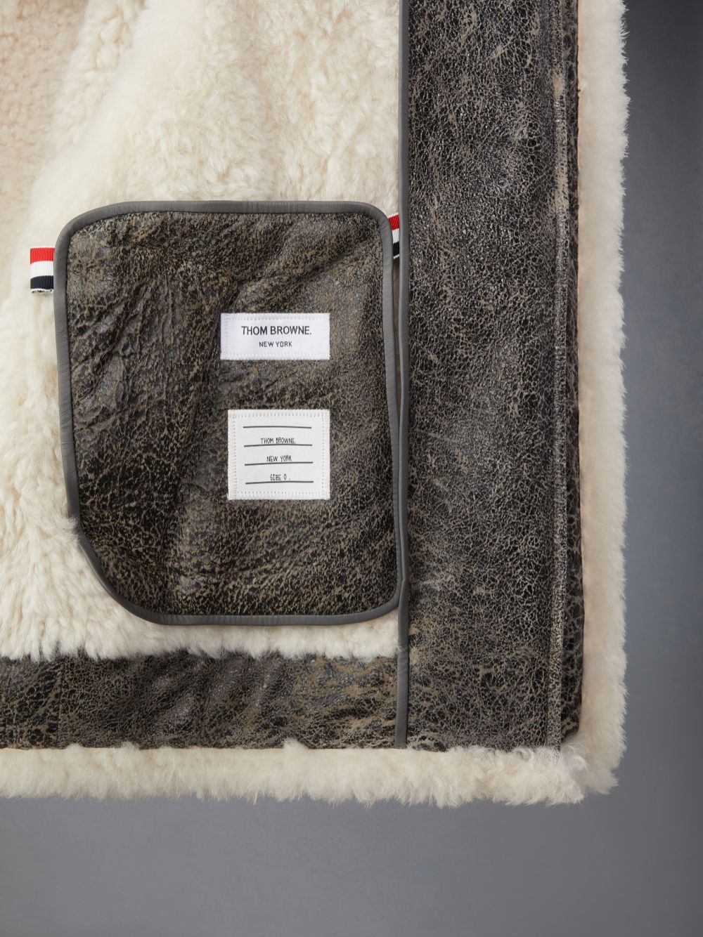 Abrigos Thom Browne Shearling Cropped Duffle Hombre Gris | VUO68U11032