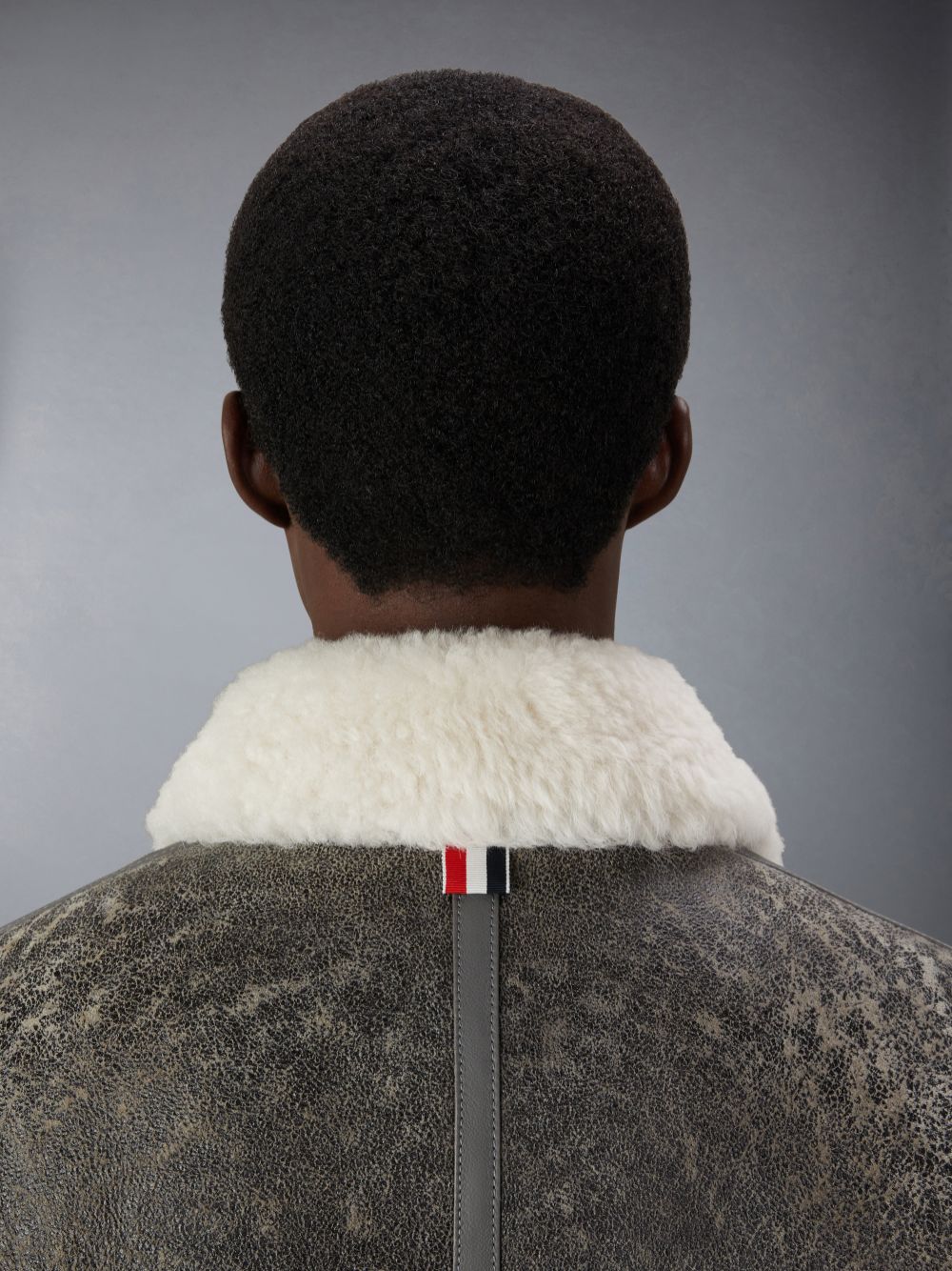 Abrigos Thom Browne Shearling Cropped Duffle Hombre Gris | VUO68U11032