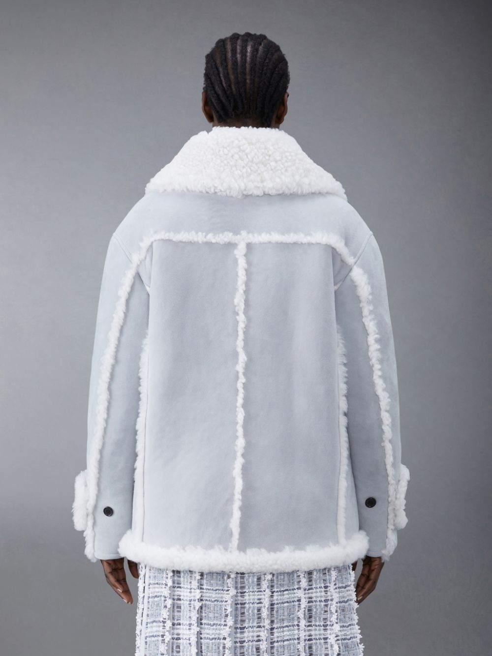 Abrigos Thom Browne Shearling Pea Mujer Gris | JJA40K47397