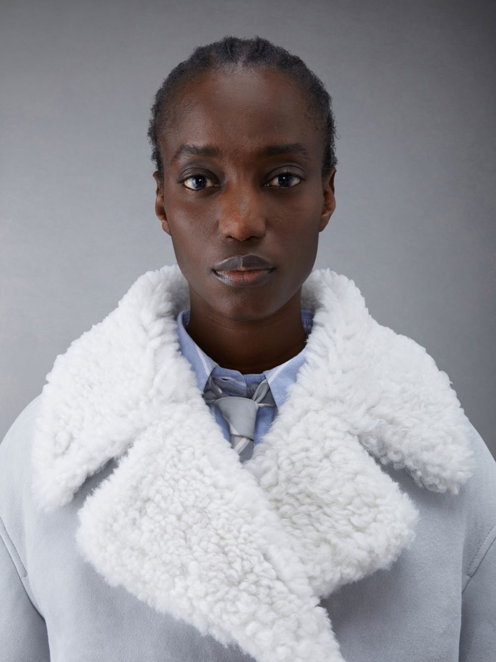 Abrigos Thom Browne Shearling Pea Mujer Gris | JJA40K47397
