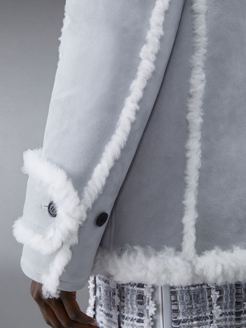 Abrigos Thom Browne Shearling Pea Mujer Gris | JJA40K47397