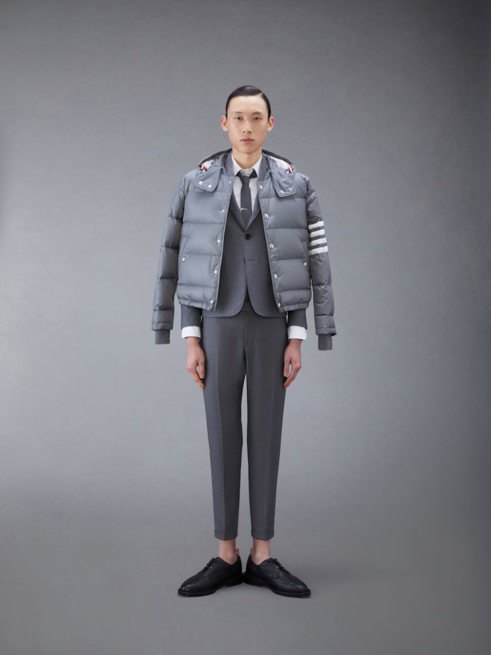 Abrigos Thom Browne Twill High Armhole Sport Hombre Gris | TJD49N39414
