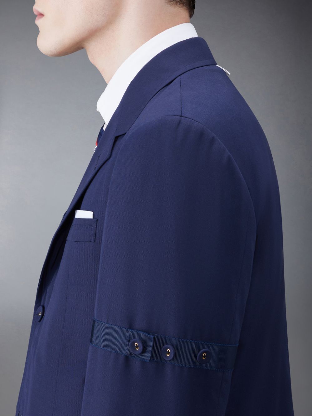 Abrigos Thom Browne Typewriter Cloth Armband Straight Fit Sport Hombre Azules | IJT67C81688