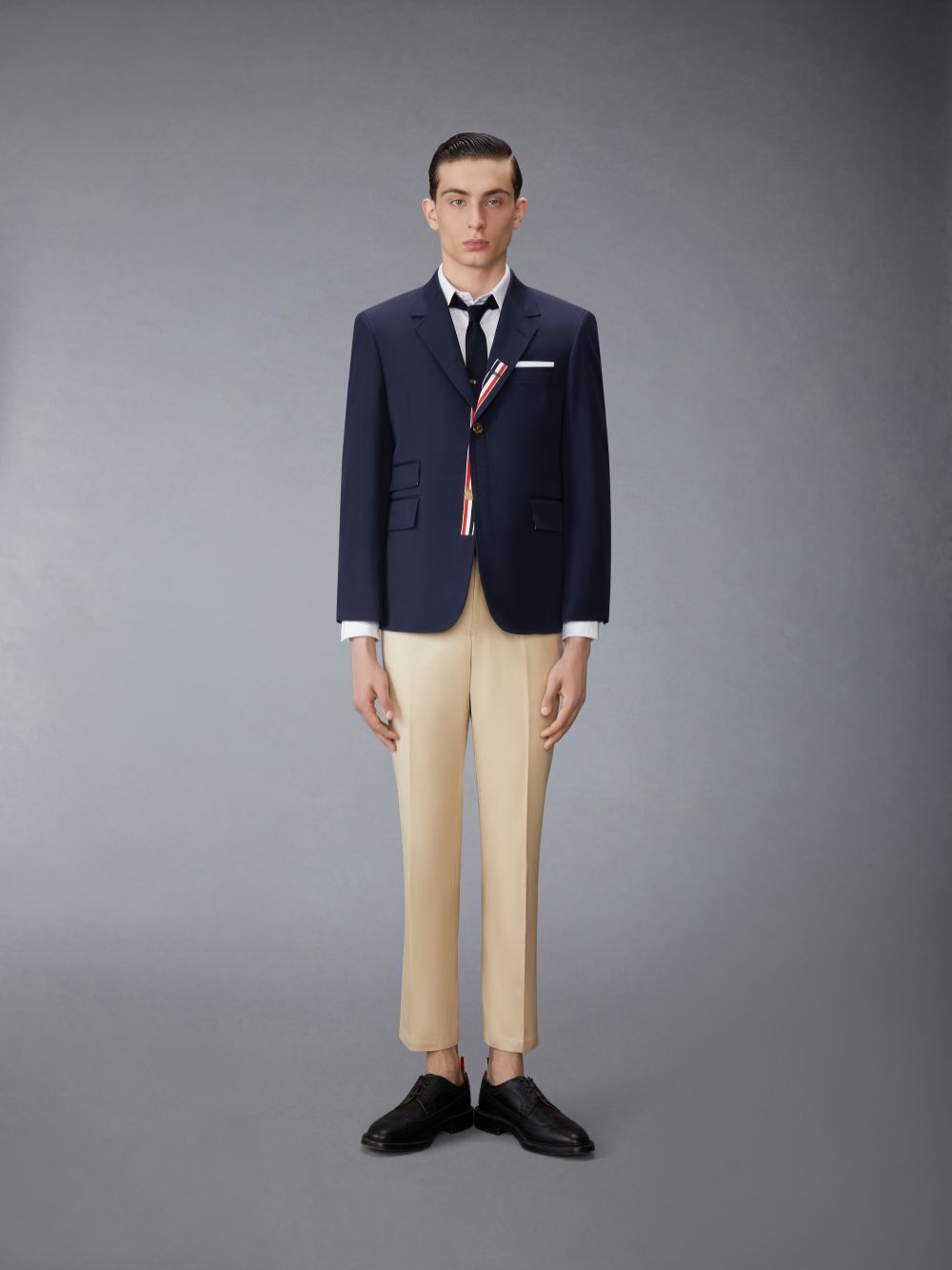 Abrigos Thom Browne Typewriter Cloth Grosgrain Placket Sport Hombre Azules | HEQ95B35558