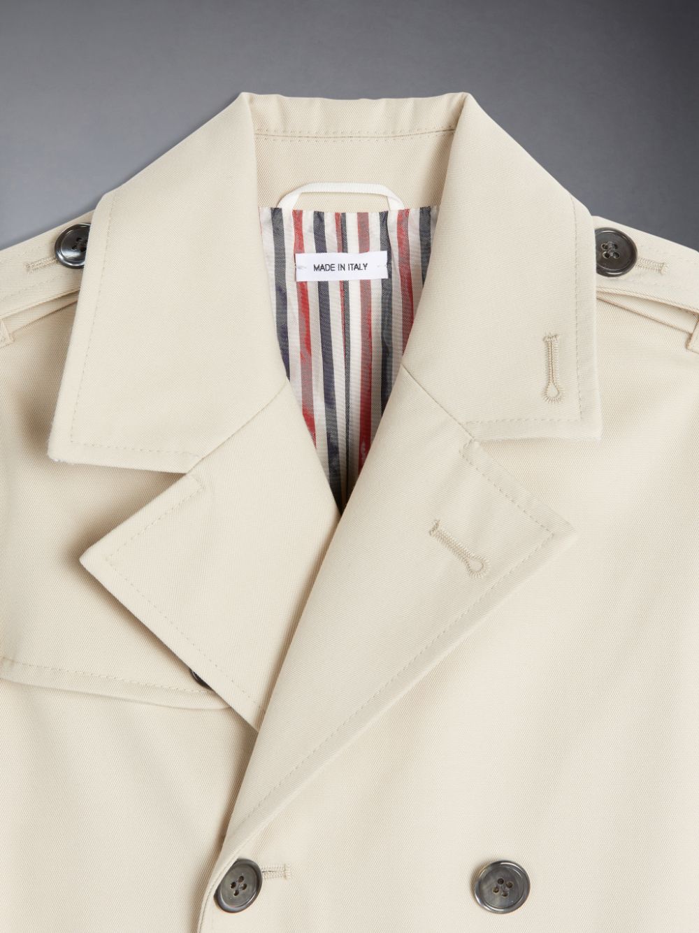 Abrigos Thom Browne Waterproof Cotton Twill Trench Niño Beige | EXI90O79921