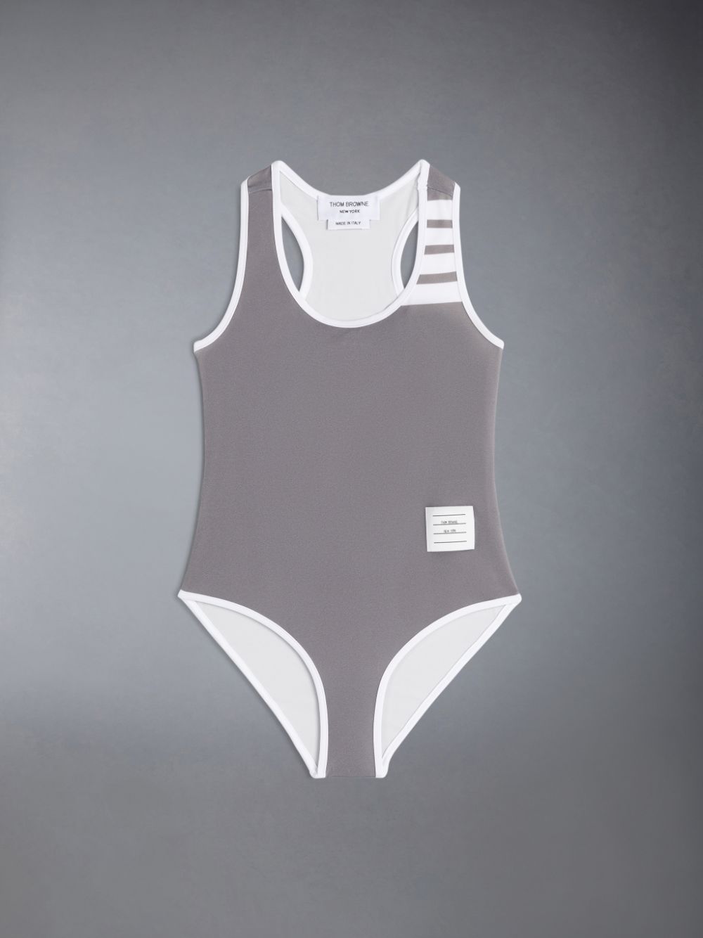 Bañadores Thom Browne Swim Tech 4-Bar One Piece Niña Gris | VWA79T19807