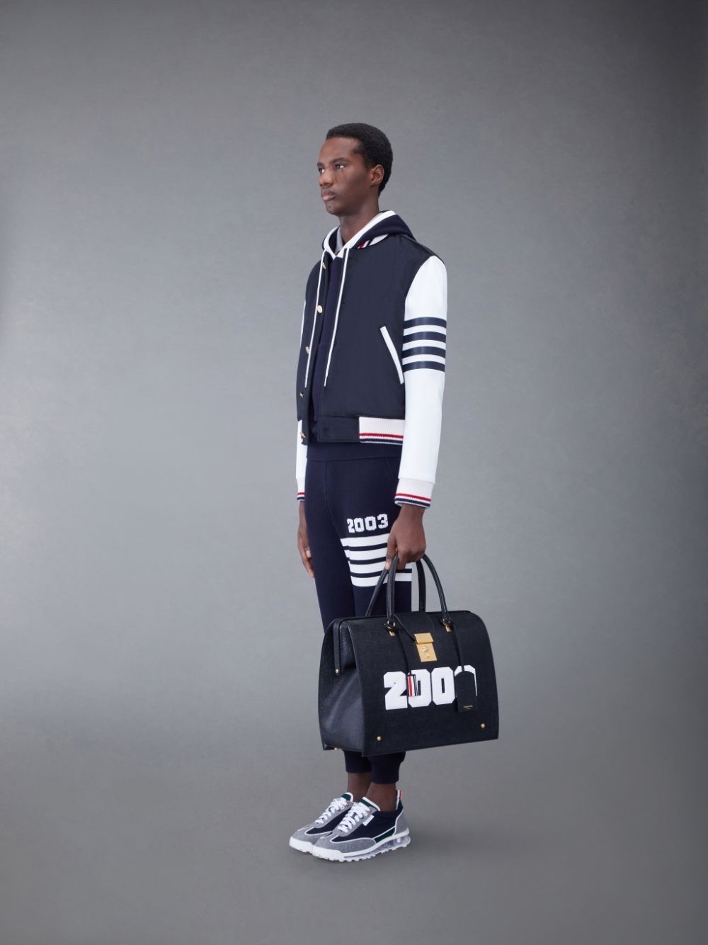 Bolsa Duffle Thom Browne PEBBLE GRAIN LEATHER 2003 MR. Mujer Negras | WPQ89P24873