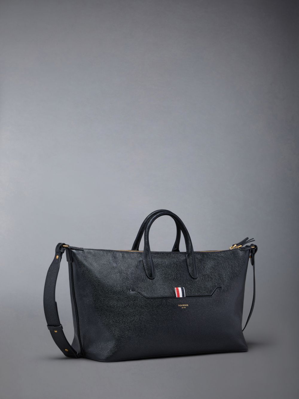 Bolsa Duffle Thom Browne Pebble Grain Medium Hombre Negras | XWN37E44996