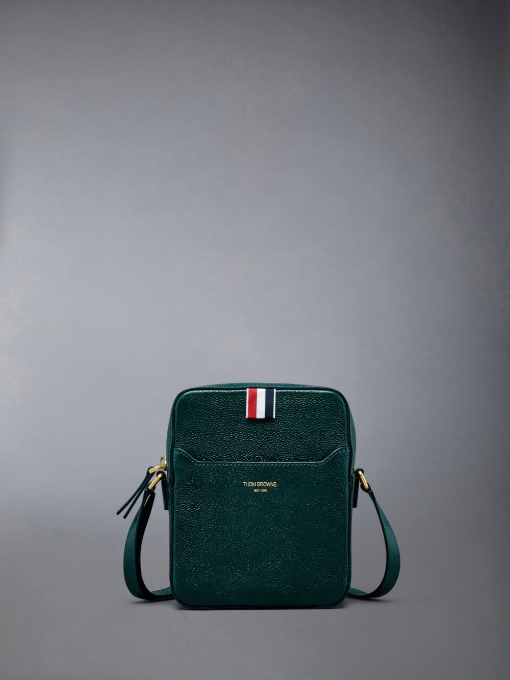 Bolsas De Herramientas Thom Browne Pebble Grain Leather Vertical Camera Hombre Verde | CXQ13J32534