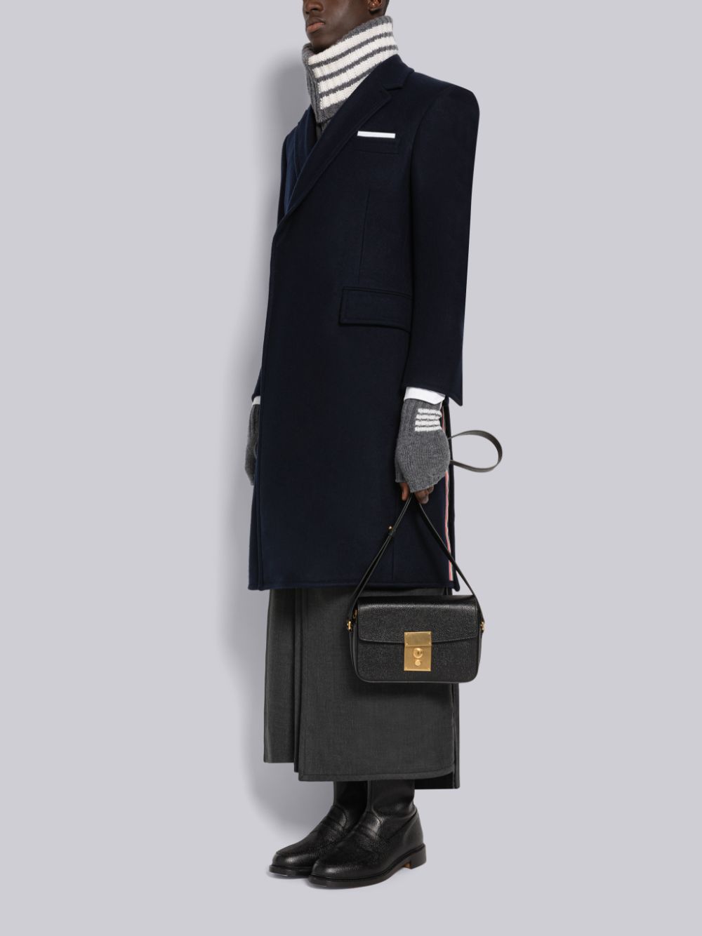 Bolsas De Herramientas Thom Browne Pebble Grain Leather Mr. Camera Mujer Negras | MAP80C12869