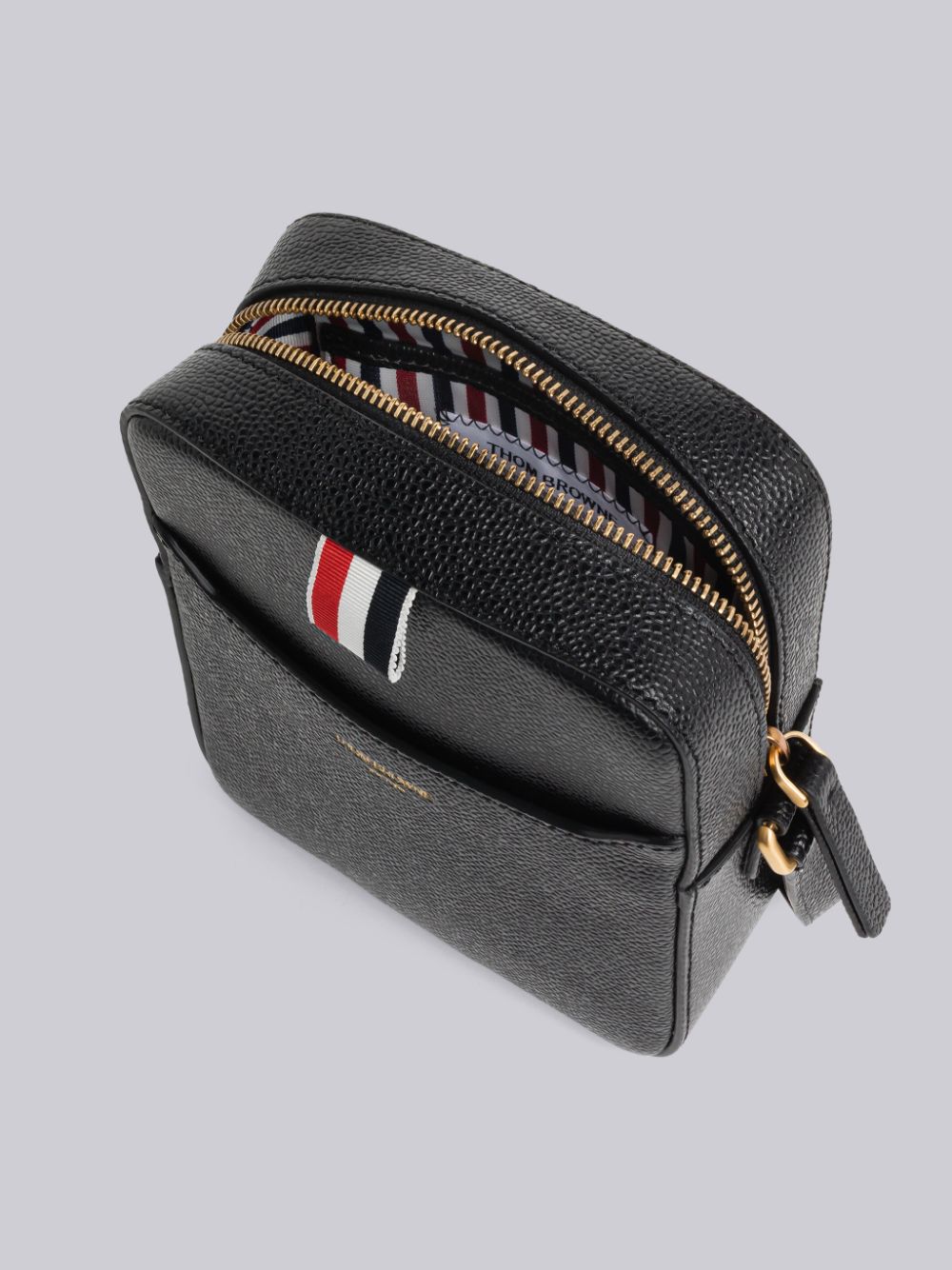 Bolsas De Herramientas Thom Browne Pebble Grain Leather Vertical Camera Mujer Negras | HBE59B52965