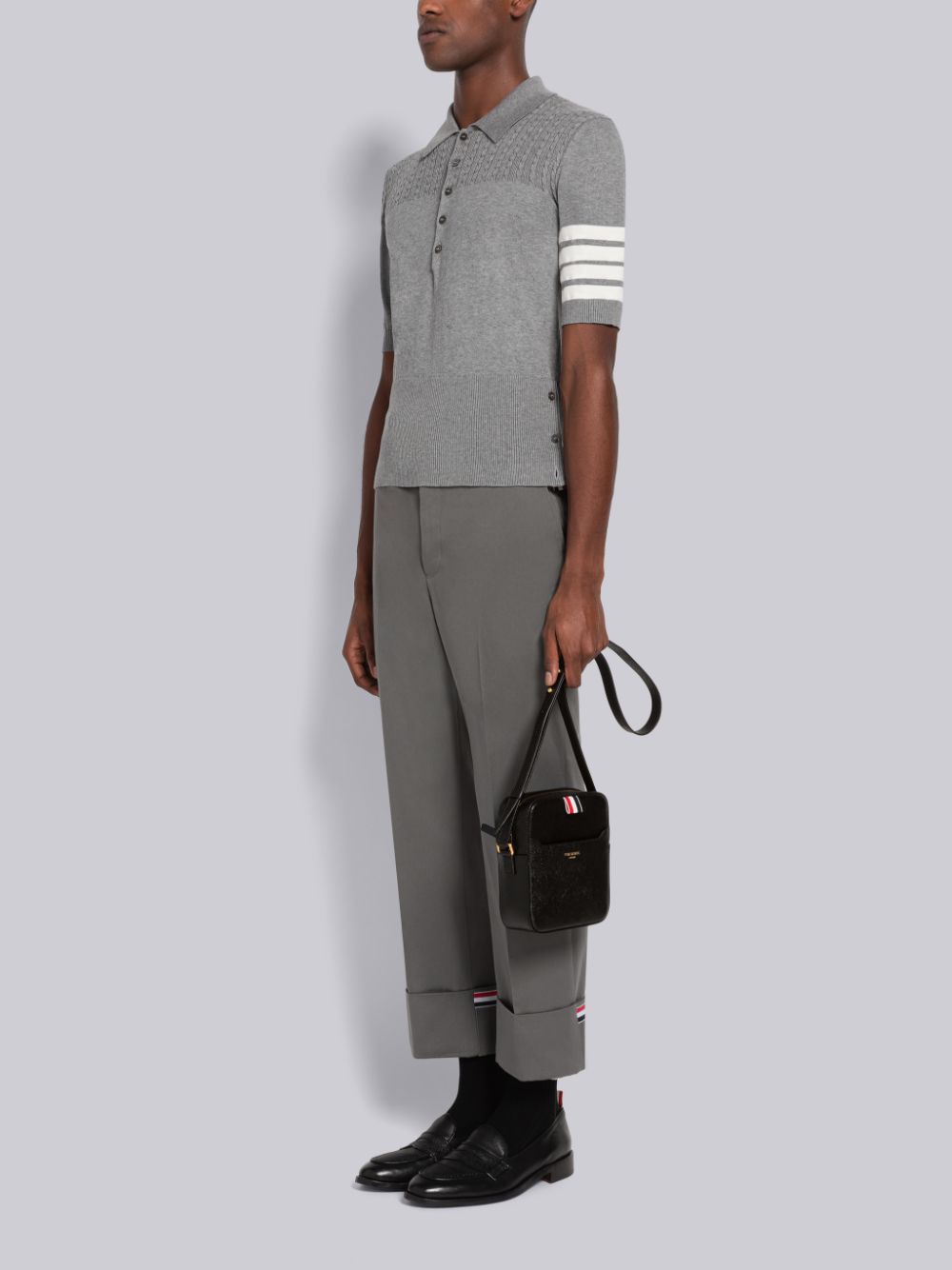 Bolsas De Herramientas Thom Browne Pebble Grain Leather Vertical Camera Mujer Negras | HBE59B52965