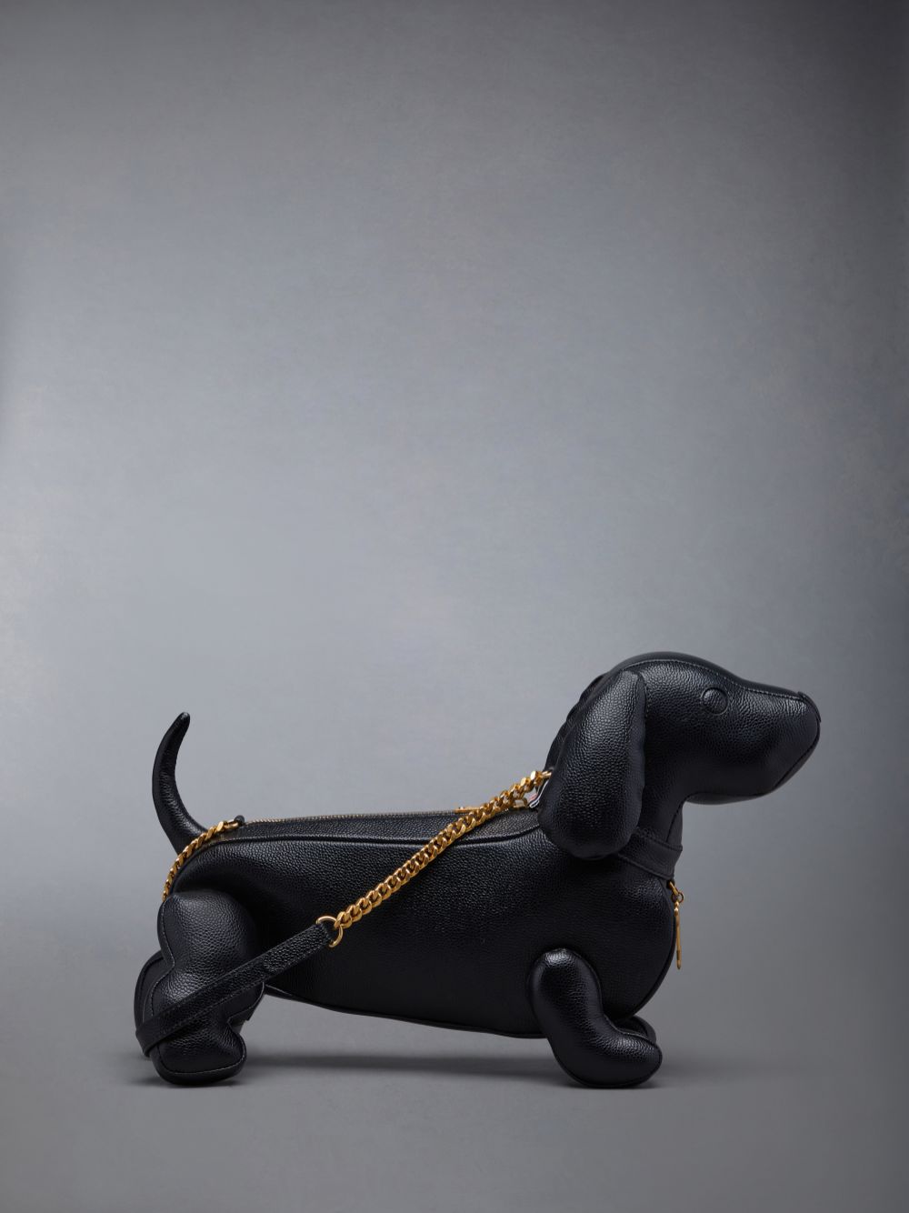Bolsas Hombro Thom Browne Mini Hector Chain in Pebble Grain Mujer Negras | FGA78H47026