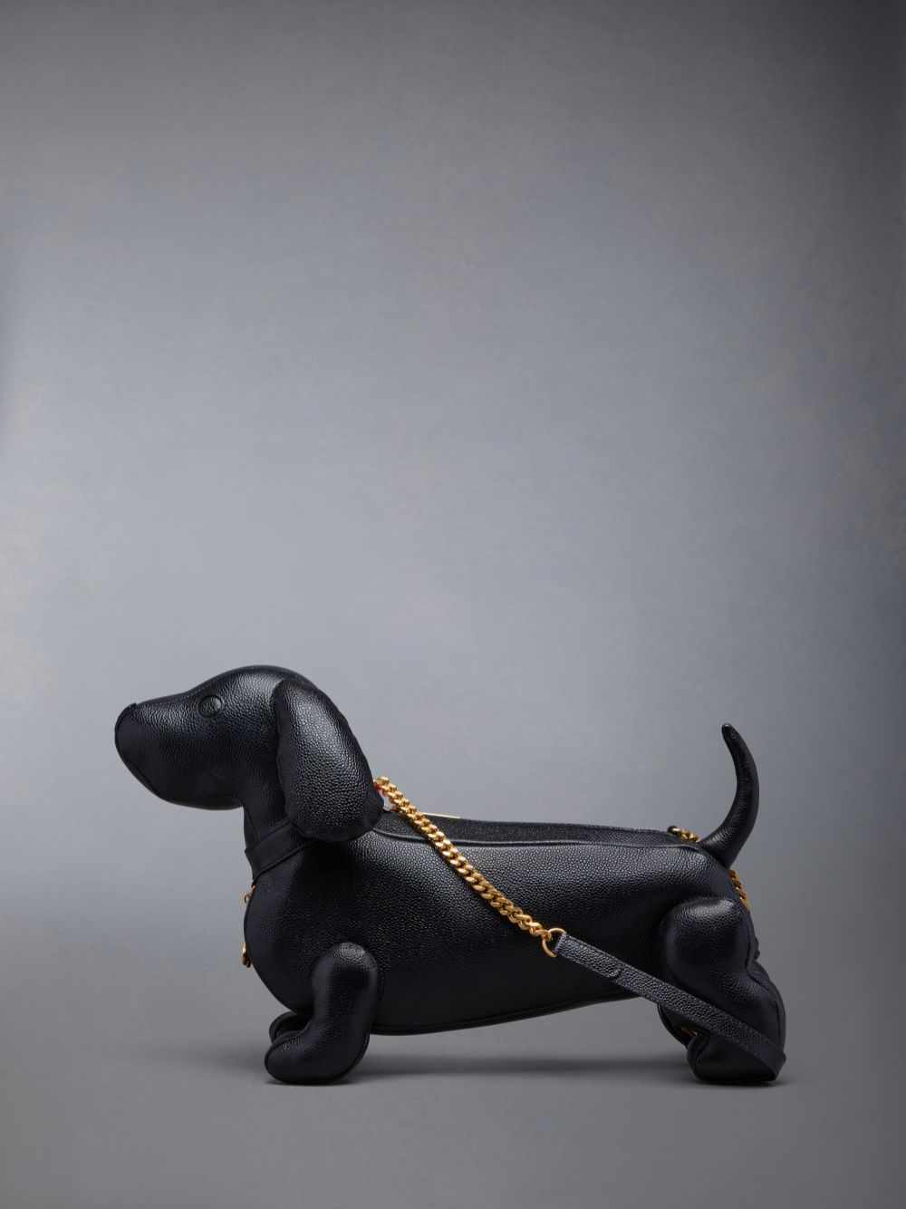 Bolsas Hombro Thom Browne Mini Hector Chain in Pebble Grain Mujer Negras | FGA78H47026