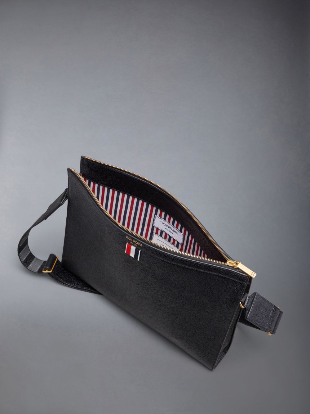 Bolsas Hombro Thom Browne Pebble Grain 4-Bar Document Holder Mujer Negras | EPD49Q40373
