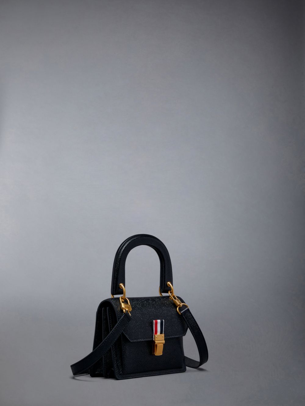 Bolsas Hombro Thom Browne Pebble Grain Leather Mini School Hombre Negras | JBV23Q70857