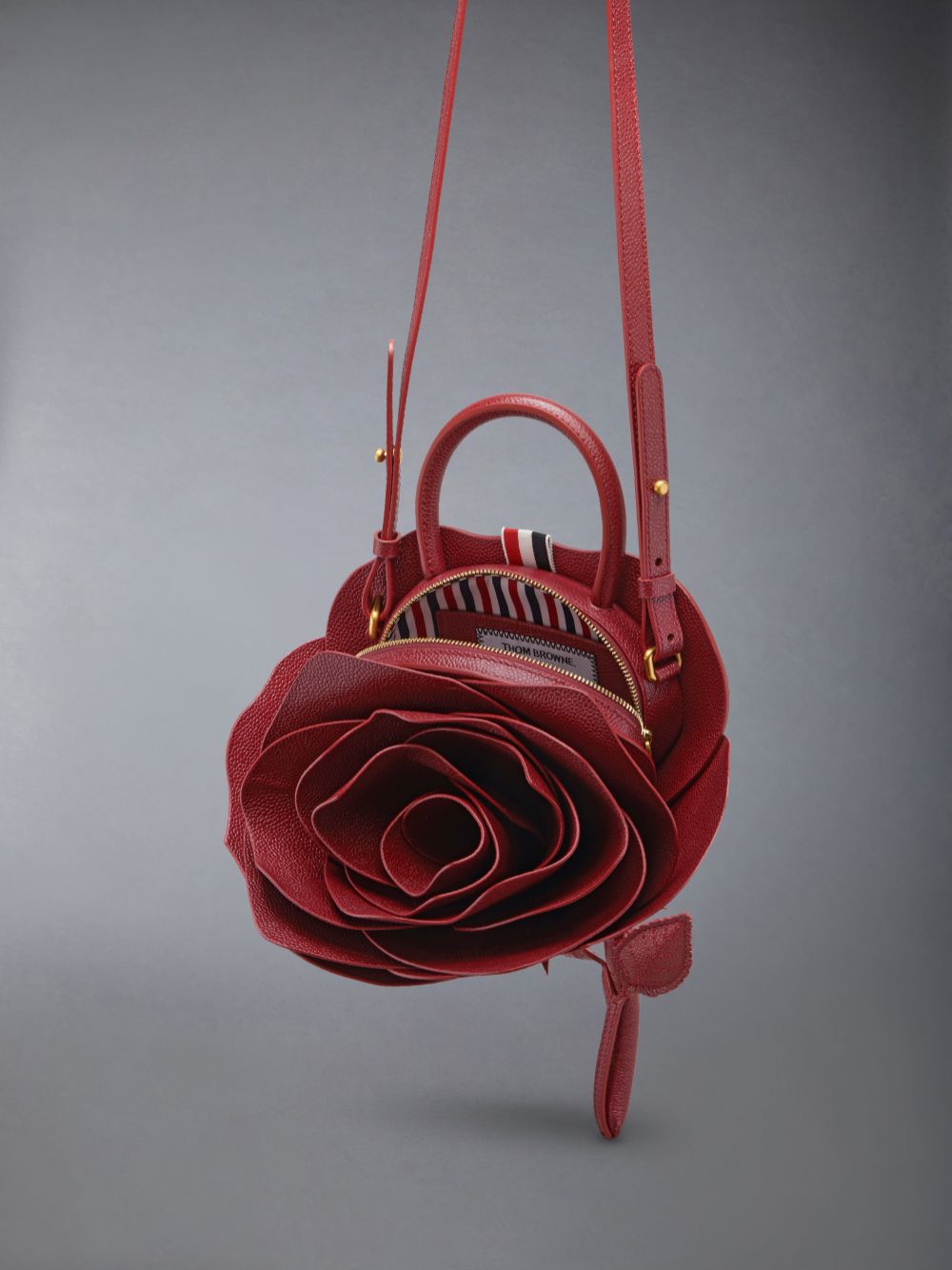 Bolsas Hombro Thom Browne Pebble Grain Rose Small Mujer Rojas | OLM23H82384