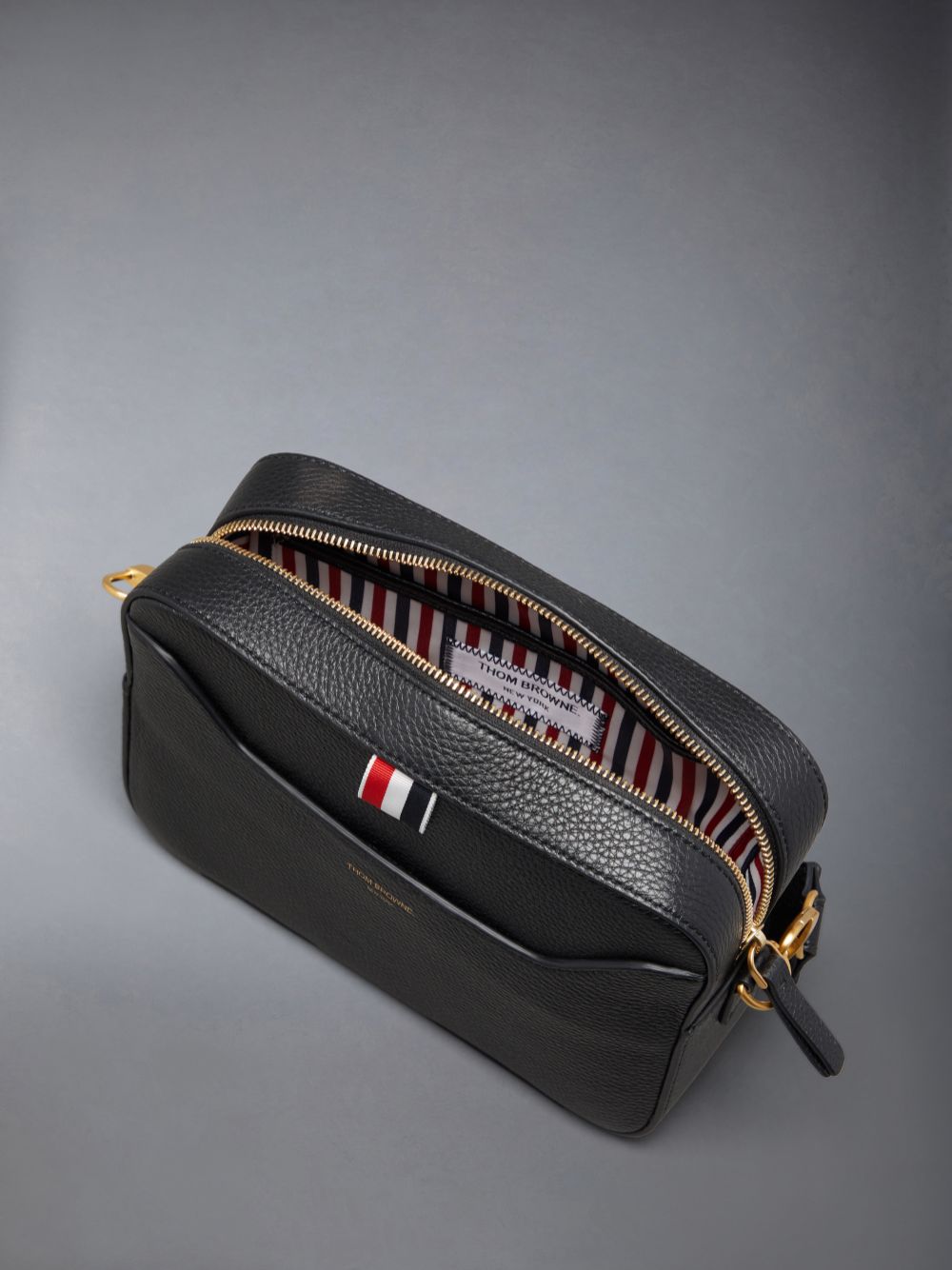 Bolsas Hombro Thom Browne Soft Pebble Grain 4-Bar Small Camera Hombre Negras | NXP46Y99419