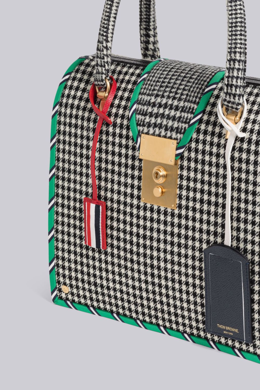 Bolso Tote Thom Browne Fun-Mix Gun Club Check Hunting Tweed Mrs. Mujer Negras | YXL76J47700