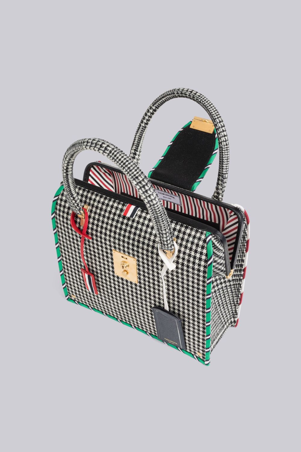 Bolso Tote Thom Browne Fun-Mix Gun Club Check Hunting Tweed Mrs. Mujer Negras | YXL76J47700